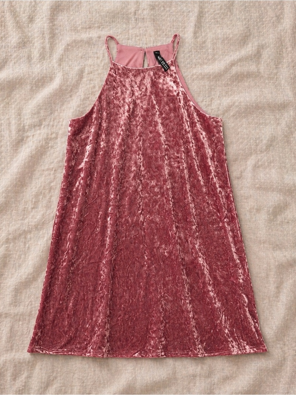 Women’s Crushed Velvet Mauve Tank Dress size MEDIUM by design lab